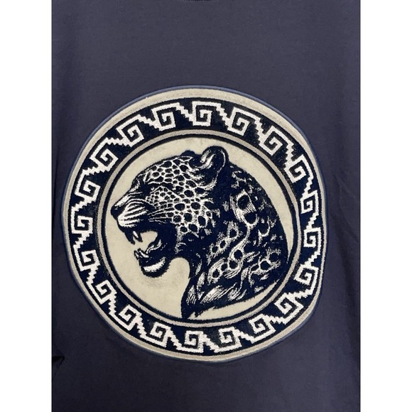 NWT Makobi Shirt Men 3XB Big Tall Blue Cheetah Patch Tee Casual Preppy Oversized